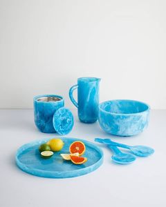 <b>Resin</b> Salad Serving Bowl Decorative Handcrafted Vibrant Color Elegant Modern Eco-Friendly Durable Dishwasher Safe Dining Piece - Product Image 1