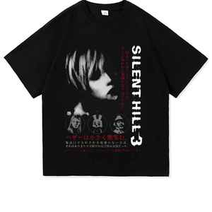 เสื้อยืดแขนสั้นสีดำลายตัวละคร Silent Hill 3 สำหรับผู้ชาย คอกลม สไตล์ลำลอง ผ้าเจอร์ซีย์ ทรงโอเวอร์ไซส์ ผ้าฝ้าย 100% - Product Image 1