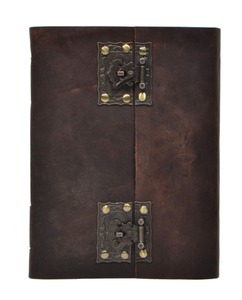 Carnet en cuir avec fermoir en laiton, fait main, relié en cuir gaufré, carnet de croquis et journal de voyage - Product Image 4
