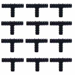 Connecteur d'irrigation goutte-à-goutte en PVC noir 16 mm à raccord barbelé pour systèmes d'arrosage de ferme, serre, pelouse, maison et jardin - Product Image 1