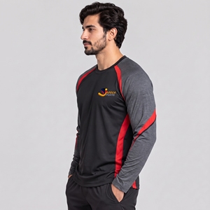 Men's <b>Long</b> Sleeve Raglan <b>T</b>-<b>Shirt</b> <b>Black</b> Red Gray Quick Dry Sporty O-Neck Regular Fit Knitted High Quality Men <b>Long</b> Sleeve <b>T</b>-<b>Shirt</b> - Product Image 2
