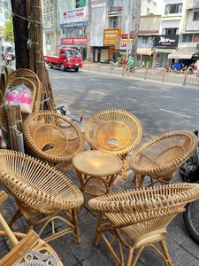 Chaise en rotin naturel avec table, livraison rapide, design minimaliste, confortable, table et chaises en rotin écologiques du Vietnam - Product Image 4