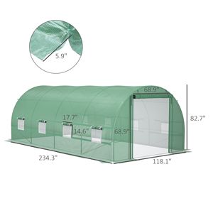 Serra Grande con Telaio in Acciaio 19FT X 10FT X 7FT con Finestre e Porta, Kit Casa Calda per Giardini - Product Image 3