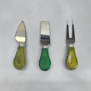 Modern Handcrafted 3pcs <b>Cheese</b> Spreader <b>Knives</b> <b>Set</b> with Resin Handle Perfect for <b>Cheese</b> Serving Hotel & Restaurants - Product Image 3