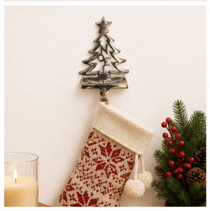 High Quality Silver Metal Christmas Tree <b>Stocking</b> <b>Holder</b> With NOEL Design Weighted Decorative Mantel Hanger Hook For Xmas Decor - Product Image 2