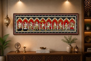 SriKrishna Dashavatara Traditional Handcrafted Wall Art <b>Painting</b> -Orissa Origin Occasion Indoor Living Room Hanging Decoration - Product Image 4