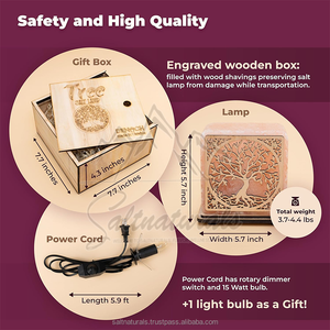 Lampe de sel naturel de l'Himalaya faite à la main de conception unique en forme d'arbre directement de l'artisanat naturel du Pakistan - Product Image 3