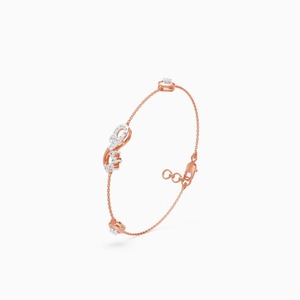 Sophisticated 0.36 Ct Lab Grown Diamond <b>Infinity</b> Shape Box Chain <b>Bracelet</b> In 9K Yellow White And Rose Gold - Product Image 1