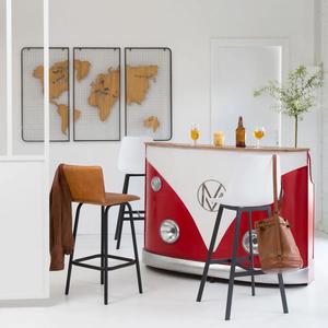 ตู้บาร์สีแดง แวนดาน่า แม็กซิมา เวสต้า พร้อมท็อปไม้มะม่วง - ตู้บาร์ - Product Image 1