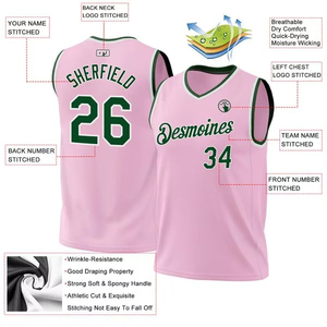 Custom Sublimation Summer Plus Size College Basketball Jersey Printed Retro Breathable Sleeveless Quick Dry Reversible - Product Image 5