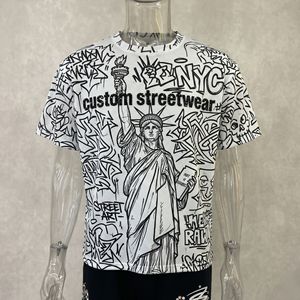 เสื้อยืดคอตตอน 100% พิมพ์ลายโลโก้คริสตัลเต็มตัวสำหรับผู้ชาย ทรงปกติ พิมพ์ลายเสื้อยืดแนวสตรีทแฟชั่น เสื้อยืดน้ำหนักเบา - Product Image 1