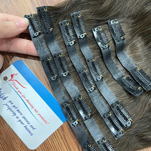 Extensiones de Cabello con Clip Recto, Color Marrón, 100% Cabello Humano Vietnamita - Product Image 1