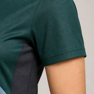 Polo pour femme personnalisé vert forêt avec swoosh argenté, séchage rapide, respirant, manches courtes, uniforme de golf performant WPS-0877 - Product Image 6