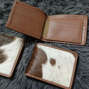 Nueva Cartera de Cuero Auténtico Hecha a Mano con Pelo de Vaca, Elegante Tarjetero y Monedero para Hombre, Último Diseño en Tendencia - Product Image 3