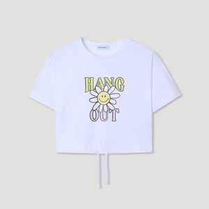 Camiseta OZKIZ Coreana Premium 100% Algodón para Niñas de 6 a 9 Años, Transpirable, con Decoración de Logotipo, Moda de Verano, Venta al Por Mayor - Product Image 1