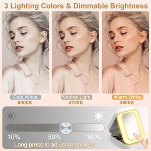 Borsa per il Trucco LED Ricaricabile Portatile con Luce a 3 Colori, Luminosità Regolabile, Specchio Cosmetico Impermeabile per Viaggi - Product Image 3
