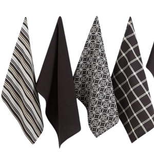 Essuie-tout de cuisine personnalisé en coton européen tissé, séchage rapide, style gaufré, motif à carreaux, écologique - Product Image 1