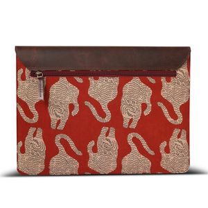 Housse pour ordinateur portable en cuir véritable, motif imprimé, avec logo personnalisé, sac de voyage d'affaires - Product Image 6