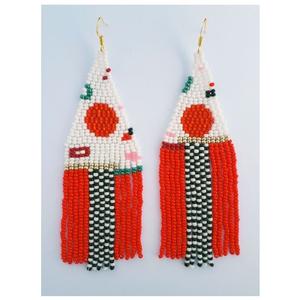 Customizable Logo-Design Festive Handcrafted Christmas Embroidery & Seed Bead work Elegant Drop <b>Holiday</b> Jewelry BY MULTI CRAFT - Product Image 2