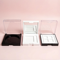 Palette de fards à paupières personnalisable, emballage cosmétique pour usage quotidien, forme carrée, trois compartiments, poudre/fard à joues compact en plastique