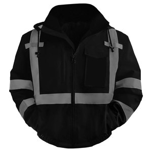 Wholesale Quality <b>High</b> <b>Visibility</b> Breathable Zippered Reflective <b>Softshell</b> Work <b>Jacket</b> Customizable Options OEM Service Cotton - Product Image 1