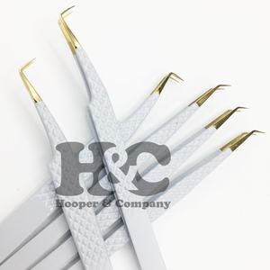 Pince à épiler de qualité supérieure vison Logo personnalisé en acier inoxydable pince à épiler extension de cils pointe pointue poignée à points de cils durable - Product Image 4