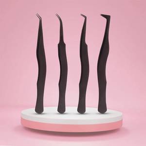 Juego de Pinzas para Pestañas Morje de Acero Inoxidable Quirúrgico de Precisión con Punta Suave, 4 Piezas - Product Image 2