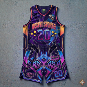 REXFIT SPORTS Kit de basket-ball personnalisé pour adultes, léger, respirant, en polyester, avec short et maillot, séchage rapide - Product Image 4
