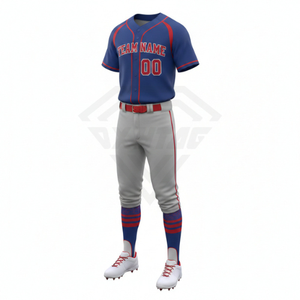 Customizable Breathable V Neck <b>Baseball</b> Jersey Pant Uniform High Quality Printed Sublimated Sportswear Cheap Price OEM - Product Image 3