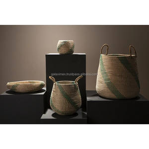 Nueva colección de almacenamiento y organización de armarios azules con precio barato Almacenamiento de contenedores naturales tejidos para almacenamiento en el hogar - Product Image 4