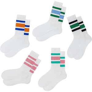 Calcetines de tripulación al por mayor 2026: Calcetines desechables de estilo regular, transpirables, de punto a rayas, de grosor estándar para adultos, para uso casual. - Product Image 6