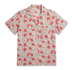 Conjunto de Pijama de Lujo con Estampado Floral para Mujer, Top de Algodón Tejido a Mano de Manga Corta con Cuello en V y Pantalones Cortos, Ropa de Dormir de Alta Costura con Bolsa - Product Image 6