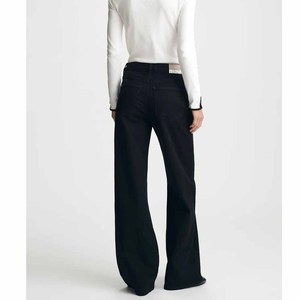 Jeans de Mezclilla Negros de Cintura Alta y Pierna Recta para Mujer, Corte Regular, Color Sólido, Estilo Casual, 100% Algodón, para Otoño - Product Image 6
