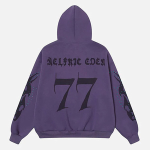 Sudadera con Capucha para Hombre, 430GSM, con Logotipo Serigrafiado, 100% Algodón, Estilo Vintage, Lavado Ácido, con Pedrería - Product Image 5