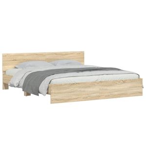 Cadre de lit en bois d'ingénierie Sonoma 75,98 x 79,92 po – Lits en bois élégants - Product Image 3