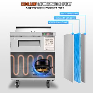 7,42 Cu. Tavolo refrigerato commerciale per preparazione insalate, 28 pollici, con porta singola, in acciaio inox - Product Image 4