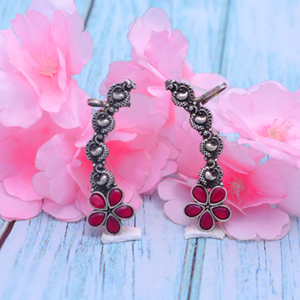 Nuevos Aretes de Oreja Plateados Oxidados Estilo Boho para Mujer, Aretes de Oreja Plateados Antiguos, Regalos de Aniversario de Moda Tradicional - Product Image 5