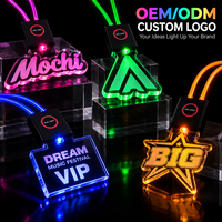 Badge lumineux personnalisé Sincen avec logo, rechargeable par USB, en acrylique, pour décoration de fête, avec cordon lumineux