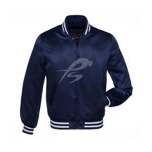 Chaqueta Varsity de Satén Personalizada para Hombre, 100% Poliéster, Invierno, Resistente al Viento, Ecológica, Tallas Grandes, Abrigo Casual Cálido con Bolsillos con Cremallera - Product Image 3