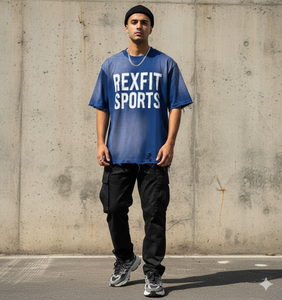 T-shirts Homme Effet Vieilli et Délavé au Soleil 240 GSM Édition Artisanale avec Logo Brodé Personnalisé et Épaules Tombantes - Product Image 3