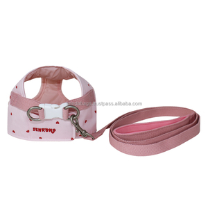 Venta caliente de alta calidad personalizado lindo Rosa perro arnés bordado corazones mascota chaleco clásico ajustable pequeño perro arnés - Product Image 2