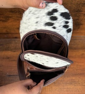 New Hand <b>Tooled</b> Hair on Genuine <b>Leather</b> Crossbody Sling Bags Western Stylish Women Chest Bags Outdoor Luxury Travel Chest Bags - Product Image 5