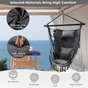 <b>Soft</b> <b>Pillow</b> and Cushions Hanging Rope Swing Chair for Patio Use - Product Image 2