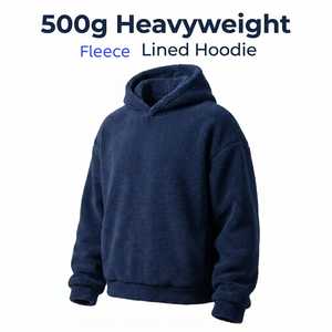 เสื้อฮู้ดดี้เปล่าแบบหนาพิเศษสั่งทำพร้อมโลโก้ขายส่ง ทรงโอเวอร์ไซส์ ไหล่ตก มีกระเป๋าจิงโจ้ รับผลิตแบบ OEM/ODM - Product Image 1