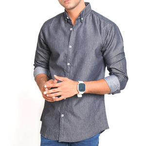 Popular Design Custom Color Premium Quality <b>Denim</b> Shirt Good <b>Material</b> Personalized Cheap Prices Men <b>Denim</b> Shirt OEM Service - Product Image 1