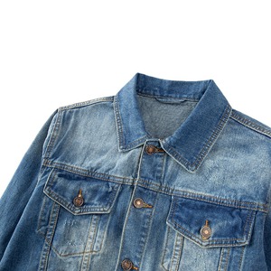 Chaqueta vaquera unisex de talla grande para otoño con cuello alto y diseño de patchwork, estilo streetwear con capucha - Product Image 2