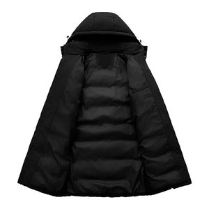 Men's Winter Coat Extra Long Puffer <b>Jacket</b> Waterproof Thicken Parka Insulated Outerwear <b>with</b> Removable Hood Warm Cold Weather - Product Image 3