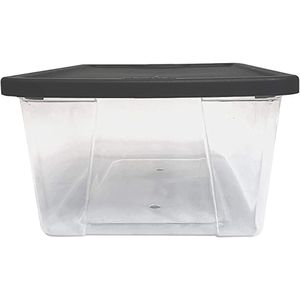 6 Quart Clear Plastic <b>Storage</b> Bins with Gray Lids <b>Stackable</b> Organizer <b>Boxes</b> for Bedroom Bathroom Garage - Product Image 4