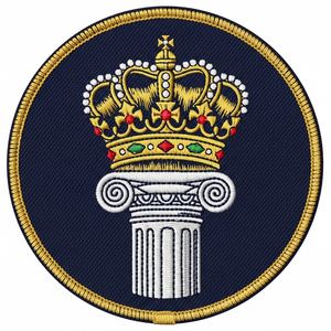 Parche de Corona de Laurel Bordado en Oro Personalizado, Color Azul Marino, Redondo, Insignia Fraternal para Blazers y Uniformes de Ceremonia - Product Image 6