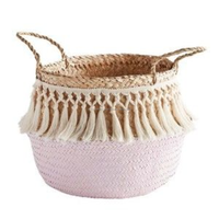 Panier pliable en jonc de mer naturel pour le rangement du linge, décoration bohème, fait main, multifonction, Vietnam, écologique, durable